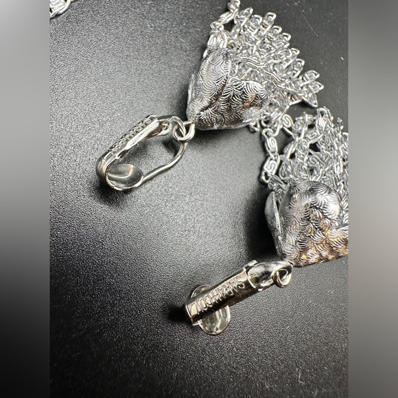 Vintage Sarah Coventry Silver Cascade Necklace & Clip On Earring Set - Picture 7 of 11